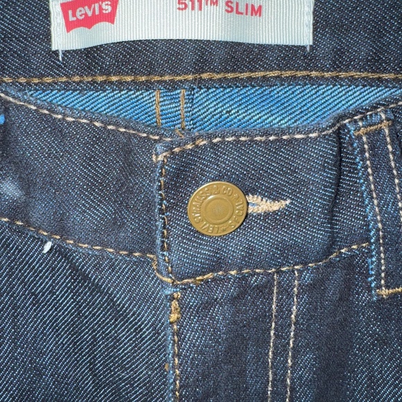 Boys Levi's Dark Wash Slim Fit Jeans - Size 18 (29x29) - Picture 3 of 4